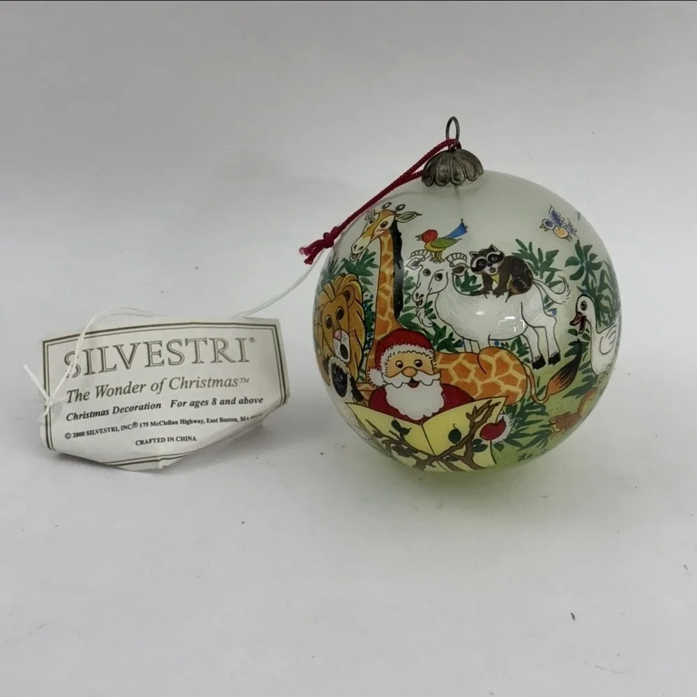 Silvestri Noah's Ark In Glass Dome Ornament Hand Painted